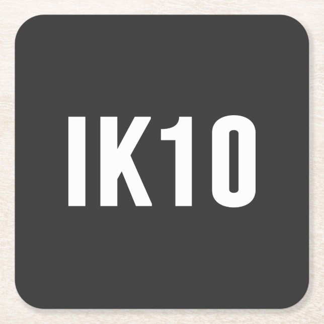 IK, Impact Protection, IK Rating, IK10 Square Paper Coaster (Front)