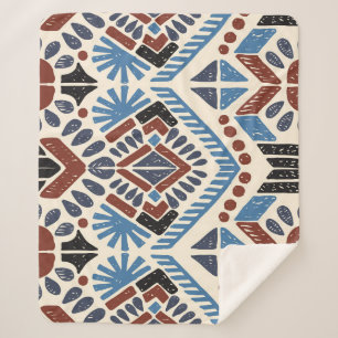 Ikat Aztec: Ethnic Geometric Ornament. Sherpa Blanket