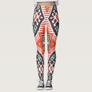 Ikat Aztec: Ethnic Striped Texture Leggings