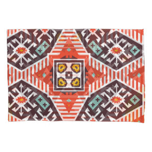Ikat Aztec: Ethnic Striped Texture Pillowcase