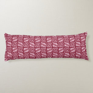 Ikat Aztec Pattern - Burgundy and Pink Body Cushion