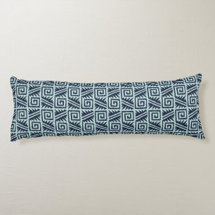 Ikat Aztec Pattern - Indigo and Light Blue Body Cushion