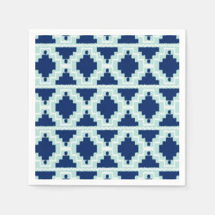 Ikat Aztec Pattern - Indigo and light blue Napkin