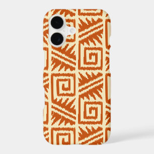 Ikat Aztec Pattern - Mandarin and Light Orange
