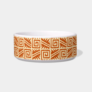 Ikat Aztec Pattern - Mandarin and Light Orange Bowl