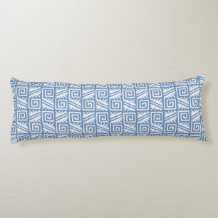 Ikat Aztec Pattern - Sky Blue and White Body Cushion