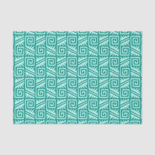 Ikat Aztec Pattern - Turquoise and Aqua Tissue Paper