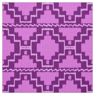 Ikat Aztec Tribal - Amethyst Purple and Violet Fabric