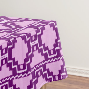 Ikat Aztec Tribal - Amethyst Purple and Violet Tablecloth