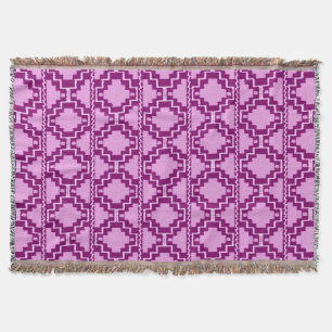 Ikat Aztec Tribal - Amethyst Purple and Violet Throw Blanket