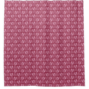 Ikat Aztec Tribal - Burgundy and Pink Shower Curtain