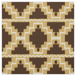 Ikat Aztec Tribal - Tan, brown and cream Fabric