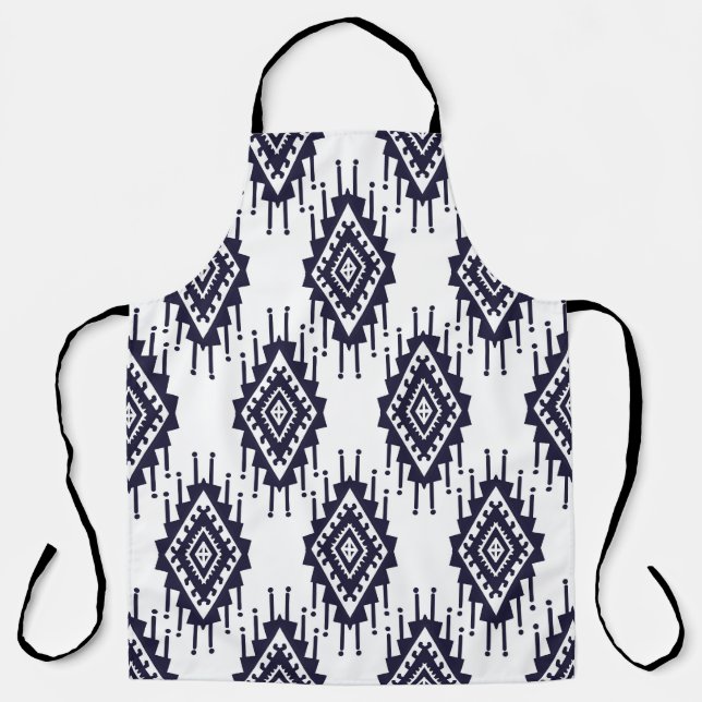 Ikat Boho Aztec Textile Motif Apron (Front)
