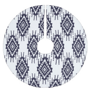 Ikat Boho Aztec Textile Motif Brushed Polyester Tree Skirt