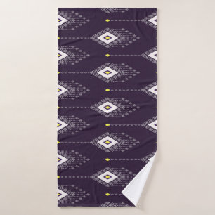 Ikat Chandelier Pattern: Vintage Textile Design Bath Towel