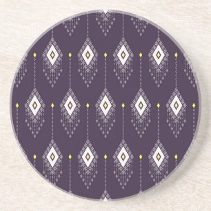 Ikat Chandelier Pattern: Vintage Textile Design Coaster