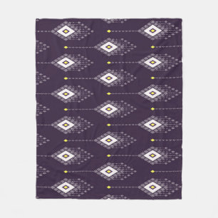 Ikat Chandelier Pattern: Vintage Textile Design Fleece Blanket