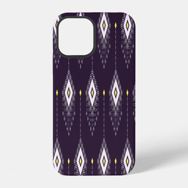 Ikat Chandelier Pattern: Vintage Textile Design iPhone Case (Back)