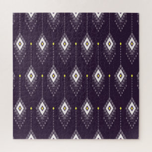 Ikat Chandelier Pattern: Vintage Textile Design Jigsaw Puzzle