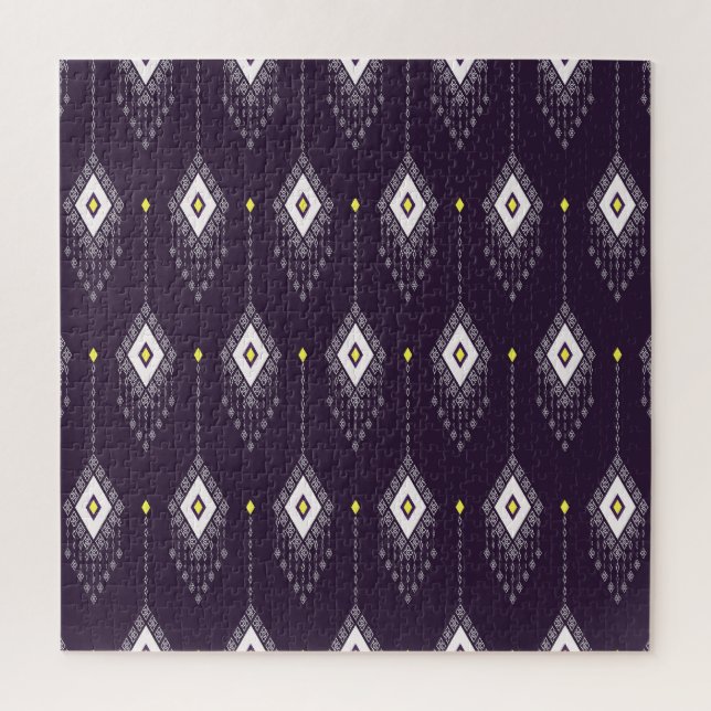 Ikat Chandelier Pattern: Vintage Textile Design Jigsaw Puzzle (Vertical)