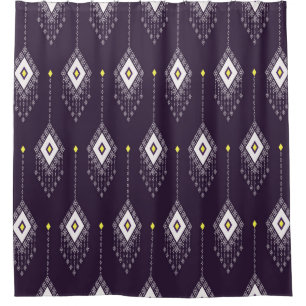 Ikat Chandelier Pattern: Vintage Textile Design Shower Curtain