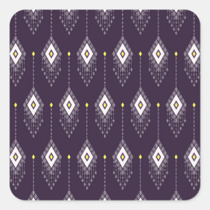 Ikat Chandelier Pattern: Vintage Textile Design Square Sticker