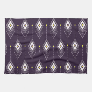 Ikat Chandelier Pattern: Vintage Textile Design Tea Towel