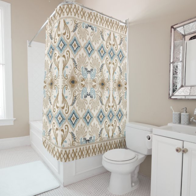 Ikat Chevron Paisley  Shower Curtain (In Situ)