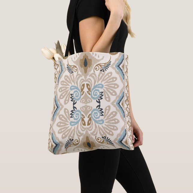 Ikat Chevron Paisley  Tote Bag (Close Up)
