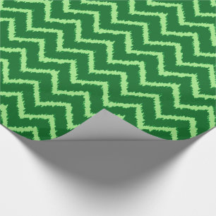 Ikat Chevron Pattern - Pine and light green Wrapping Paper