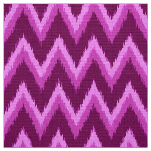 Ikat Chevron Stripes - Amethyst Purple and Violet Fabric