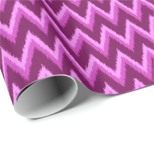 Ikat Chevron Stripes - Amethyst Purple and Violet Wrapping Paper