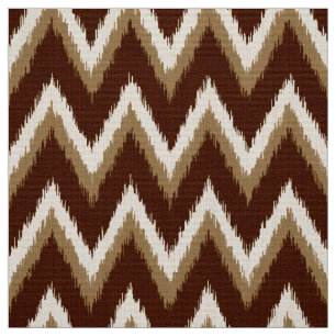 Ikat Chevron Stripes - Chocolate Brown & Beige Fabric