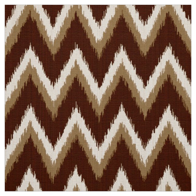 Ikat Chevron Stripes - Chocolate Brown & Beige Fabric (Swatch)