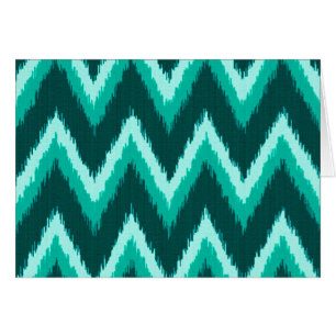 Ikat Chevron Stripes - Turquoise, Teal and Aqua