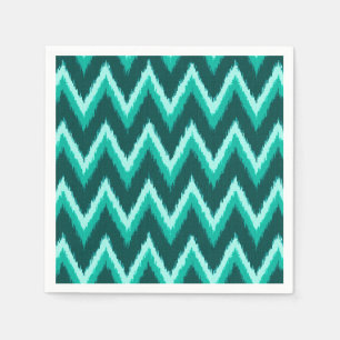 Ikat Chevron Stripes - Turquoise, Teal and Aqua Napkin
