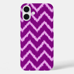 Ikat Chevrons - Amethyst purple and light orchid iPhone 16 Plus Case