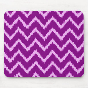 Ikat Chevrons - Amethyst purple and light orchid Mouse Mat