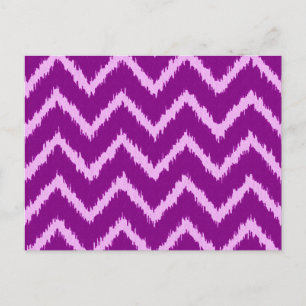 Ikat Chevrons - Amethyst purple and light orchid Postcard