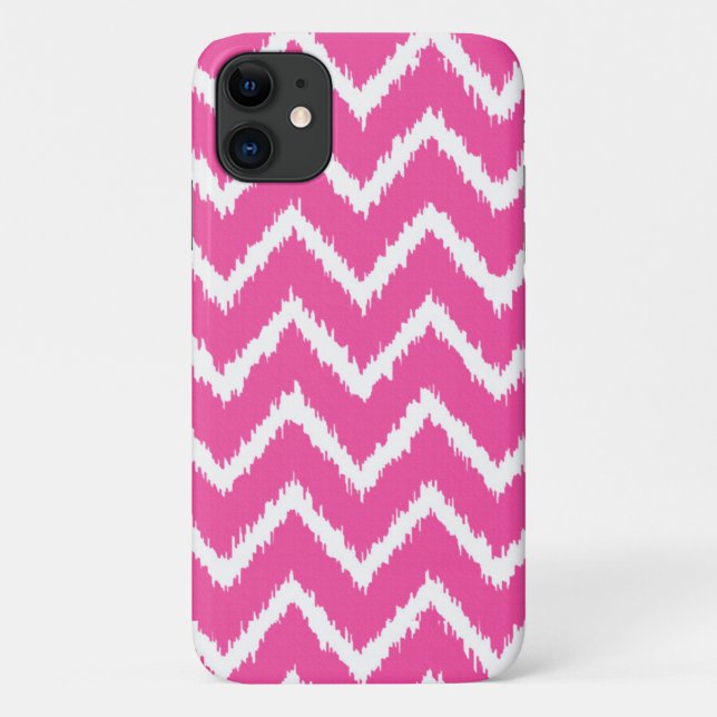 Ikat Chevrons - Deep fuchsia pink and white Case-Mate iPhone Case (Back)