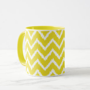Ikat Chevrons - Mustard yellow and white Mug