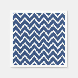 Ikat Chevrons - Navy blue and white Napkin