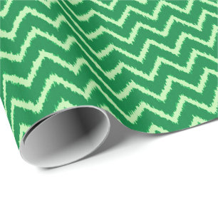 Ikat Chevrons - Pine and light green Wrapping Paper