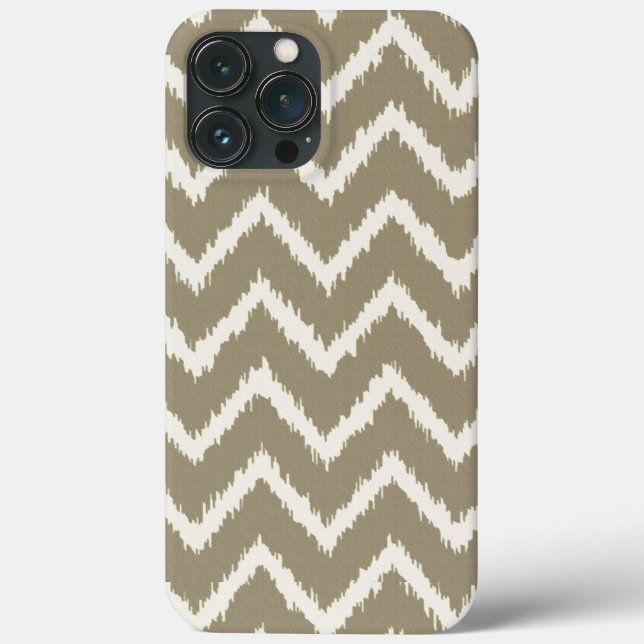 Ikat Chevrons - Taupe tan and beige Case-Mate iPhone Case (Back)