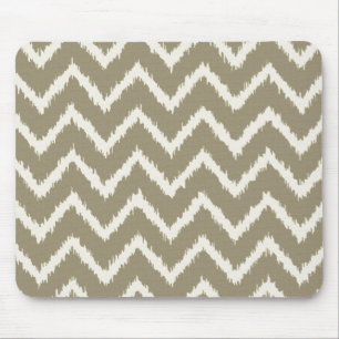Ikat Chevrons - Taupe tan and beige Mouse Mat