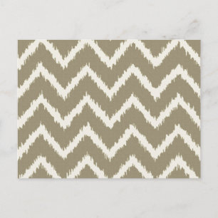 Ikat Chevrons - Taupe tan and beige Postcard