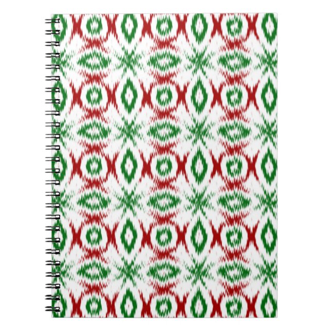 Ikat Christmas pattern Notebook (Front)