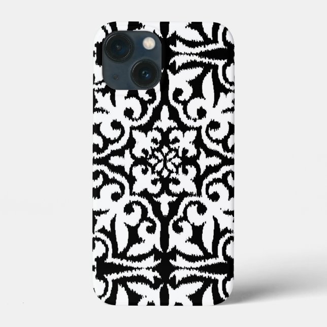 Ikat damask pattern - Black and White Case-Mate iPhone Case (Back)