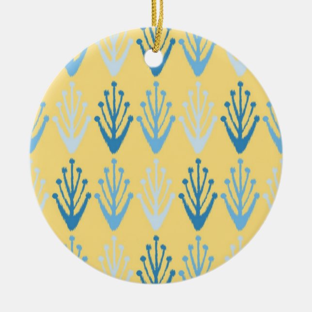 Ikat Design #8 @ Emporio Moffa Ceramic Tree Decoration (Front)