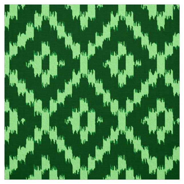 Ikat Diamond Pattern - Pine green and mint green Fabric (Swatch)
